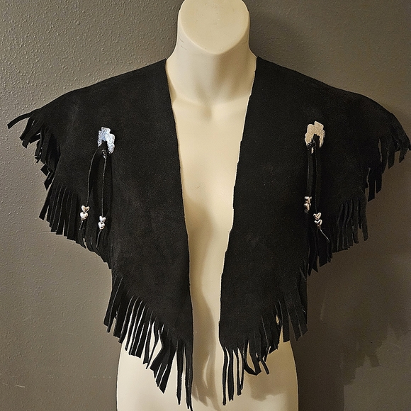 Hand Crafted Jackets & Blazers - Fringe Vest Western Leather Shawl